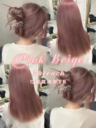 セミロング カラー Rin🎀色落ちまで 可愛いpink🎀のヘアスタイル