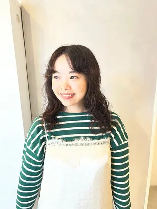 セミロング パーマ ボブ/ベージュ/ パーマ🪿近森ゆいのヘアスタイル