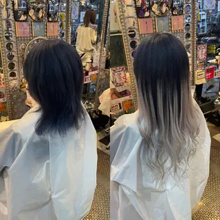 セミロング カラー ヘアアレンジ 🌈派手髪エクステ ブレイズ🌈ひろとのヘアスタイル