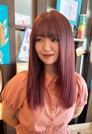 ロング ハイトーン/ ダブルカラー/透明感のヘアスタイル
