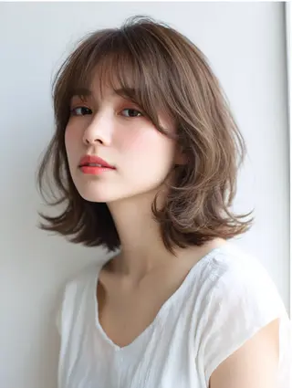 ミディアム カラー 北川大輔🌟 小顔レイヤーカットのヘアスタイル