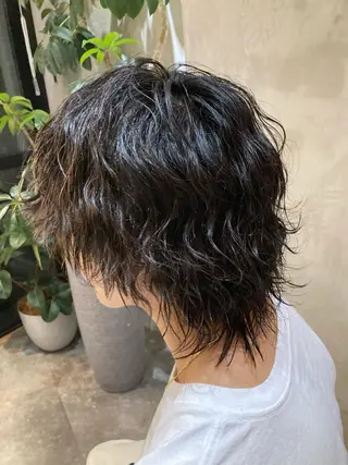 ショート カラー パーマ メンズ 波巻きスパイラルパー マ/シャドウパーマ駿のヘアスタイル