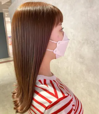 セミロング カラー スキバサミを使わない カット🌼唯🌼のヘアスタイル
