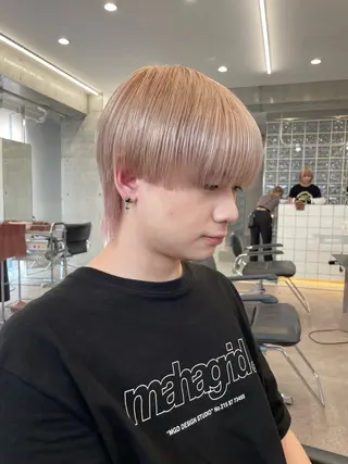 ショート カラー メンズ 盛れるカット🤍 🎀モモ🎀のヘアスタイル