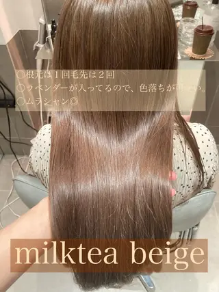 セミロング カラー ヘアアレンジ オリーブ透明感カラー 表参道/MIKUのヘアスタイル