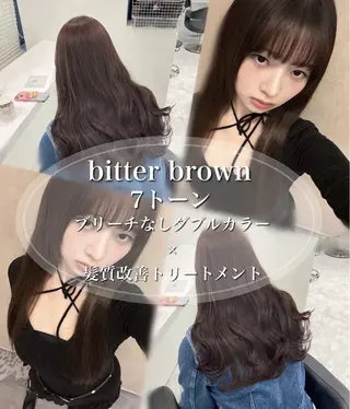 カラー 🤍ブリーチなし ブラウンhimi🤍のヘアスタイル