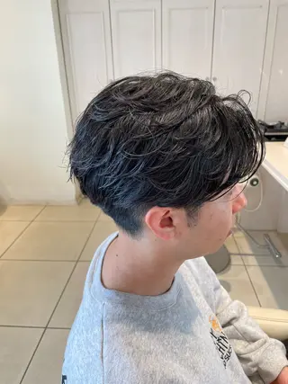 パーマ メンズ 白髪ぼかしデザイン ハイライト/宮本純登のヘアスタイル