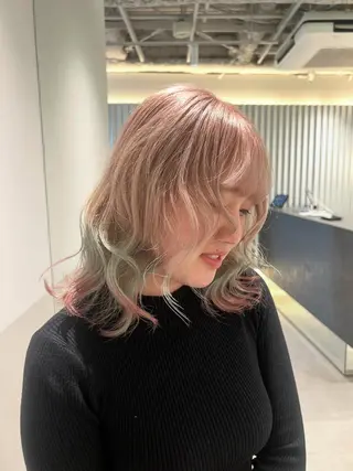 ミディアム カラー 垢抜け/透け感 カラー🪞moekaのヘアスタイル