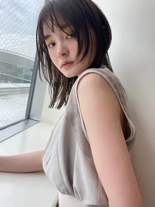 ミディアム 透明感カラー/似合わ せカット/大島実加永のヘアスタイル