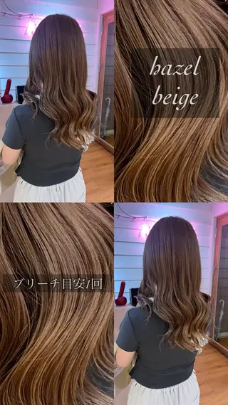 セミロング 【ブロンド】【ベージ ュ系】TAKUMAのヘアスタイル