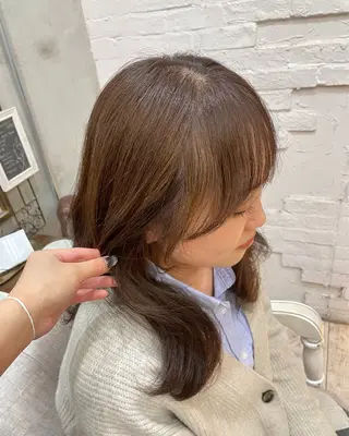 ミディアム 【ピンク/韓国ヘア/ ヘアセット】亜海のヘアスタイル