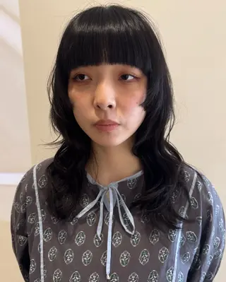 セミロング riko*.+ﾟ 韓国風パーマのヘアスタイル
