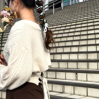 ロング カラー ヘアアレンジ 鈴木 世莉のヘアスタイル