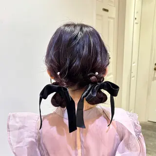 ヘアアレンジ 🇰🇷韓国レイヤー 多幸感メイク🤍のヘアスタイル