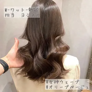 ロング カラー パーマ ヘアアレンジ メンズ キッズ ネイル マツエク・マツパ 新宿駅近♡友達とOK 🦋W -ワット -のヘアスタイル