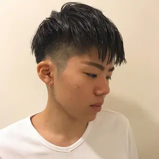 ショート カラー パーマ メンズ 平内 賢人のヘアスタイル