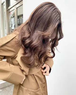 セミロング カラー 韓国風×透明感カラー 髪質改善オタベシンヤのヘアスタイル
