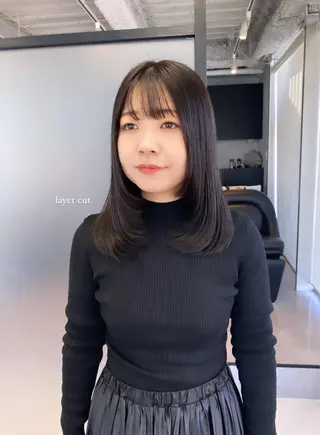ミディアム カラー マンツーマン半個室 tamuraのヘアスタイル