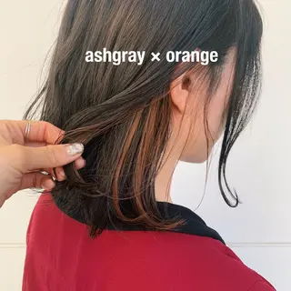 ミディアム カラー RINA🧤 デザインとボブのヘアスタイル