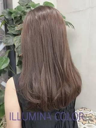 セミロング カラー 韓国レイヤーカット 透明感カラー冨田那樹のヘアスタイル
