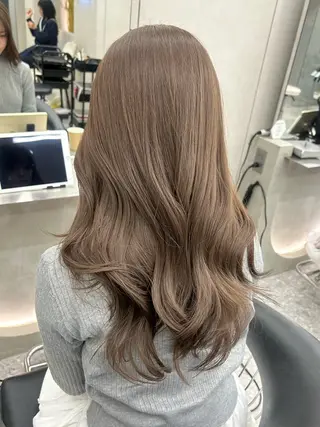 セミロング カラー ヘアアレンジ fumika🎀 ベージュのヘアスタイル