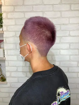 カラー メンズ 【店長】メンズ職人 短髪　ハイトーン🔥のヘアスタイル