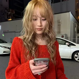 ロング 舟橋耀/ブリーチカラ ー/レイヤーカットのヘアスタイル