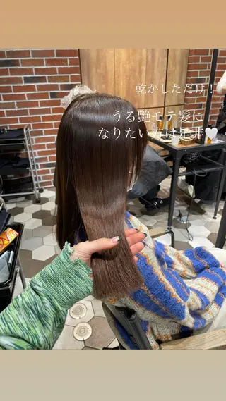 セミロング カラー ヘアアレンジ 酸性縮毛矯正🧴韓国 レイヤー/髪質改善のヘアスタイル