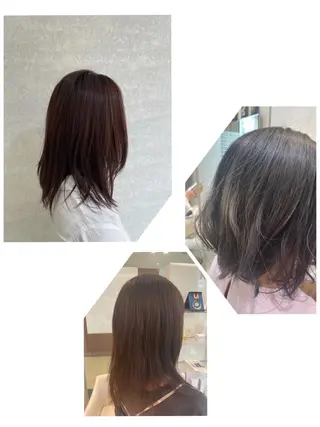 ミディアム カラー 縮毛矯正&髪質改善 西野のヘアスタイル