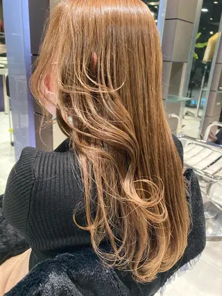 ロング カラー スキバサミを使わない カット🌼唯🌼のヘアスタイル