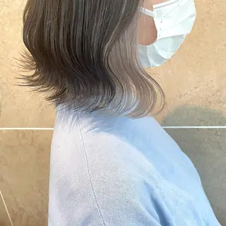 ミディアム ブリーチなしベージュ カラー佐藤華厘のヘアスタイル