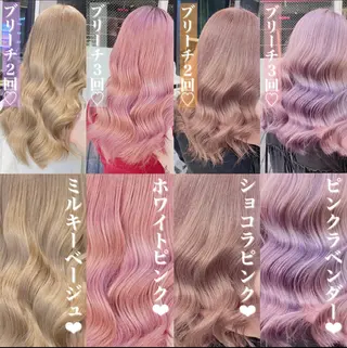 セミロング 🤍ムラ修正ブリーチ 🤍原宿/YUUのヘアスタイル