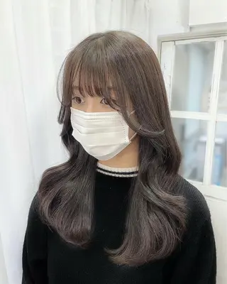 セミロング 韓国ヘア🤍髪質改善 🇰🇷AKANEのヘアスタイル