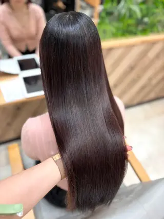 ロング オリーブカラー/ ピンクカラー/みさきのヘアスタイル