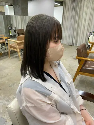 ミディアム カラー シミズ アスカのヘアスタイル