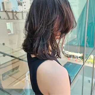 ミディアム カラー パーマ 【銀座】艶髪/上品な カラー特化/涼/駅近のヘアスタイル