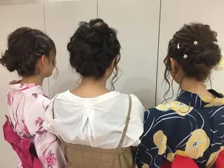 ロング カラー ヘアアレンジ きむえり/髪質改善 /うねり広がり改善のヘアスタイル