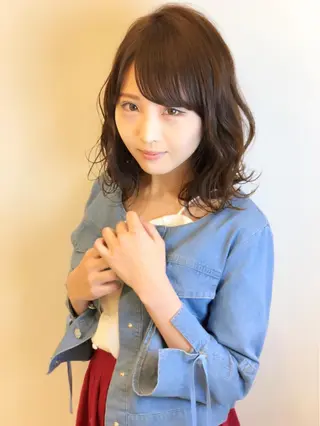 ミディアム カラー ディレクター ノナカのヘアスタイル