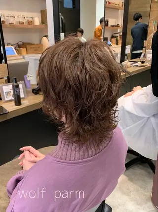 ミディアム パーマ ヘアアレンジ 似合わせレイヤー/ 美髪縮毛矯正/ミナエのヘアスタイル