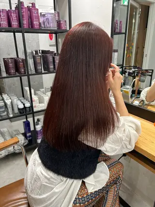 ロング カラー カズキ🌼曲がる 縮毛矯正のヘアスタイル