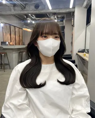 ロング カラー 新宿/韓国ヘア/ 髪質改善ストレートのヘアスタイル