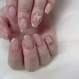 セミロング カラー ヘアアレンジ ネイル 𓂃🦢Aurora Swan🌙𓂃のネイルデザイン