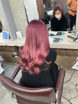 ロング カラー ブリーチ&似合せボブ 田中寛十のヘアスタイル
