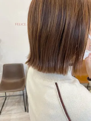 ミディアム カラー FELICE of hair 田口千尋のヘアスタイル
