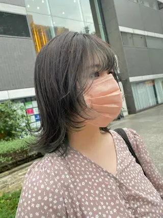 セミロング デザインカラー/ボブ ブリーチカラー/ユリのヘアスタイル
