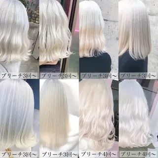 セミロング カラー メンズ JuNブリーチに 縮毛矯正するプロのヘアスタイル