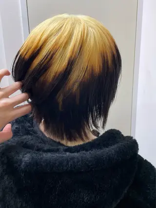 ミディアム カラー EMANON新宿南口所属・☁️ケアブリーチ￤ ウルフ￤Shioriのヘアスタイル