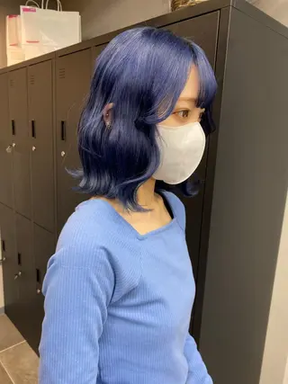 ミディアム maco 艶感ハイトーン🦋のヘアスタイル