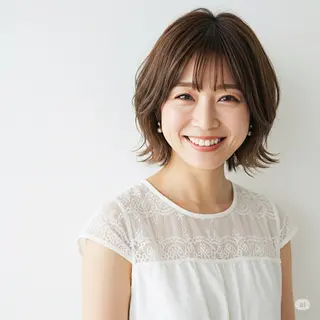 ミディアム ✂︎ ｼﾝﾀｸ ✂︎のヘアスタイル