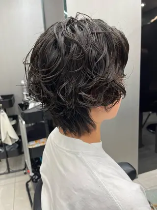 ショート パーマ 若命燿史/レイヤー 縮毛矯正/髪質改善のヘアスタイル